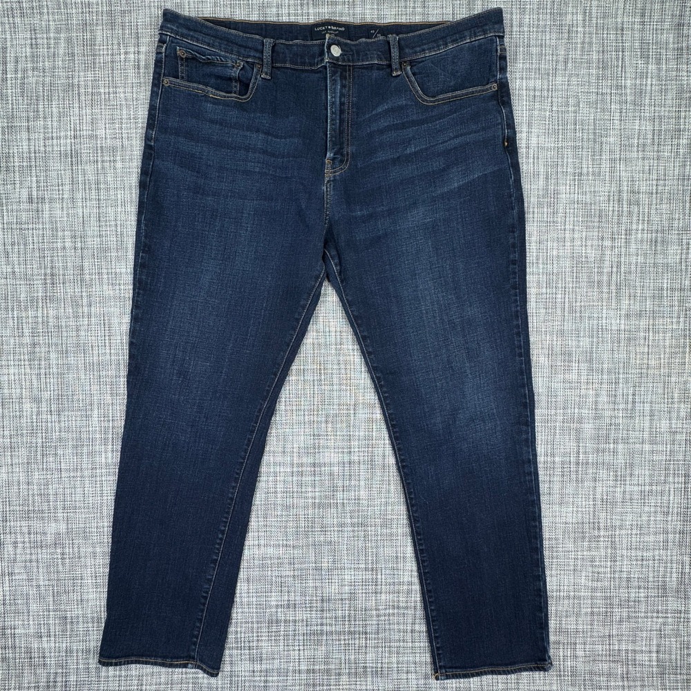 Lucky Brand Men's 223 Straight Coolmax Stretch Dark Wash Blue Jeans 40x32 Denim